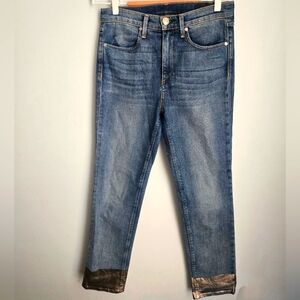 rag & bone Stylish Blue Jeans with Metallic Color Hem